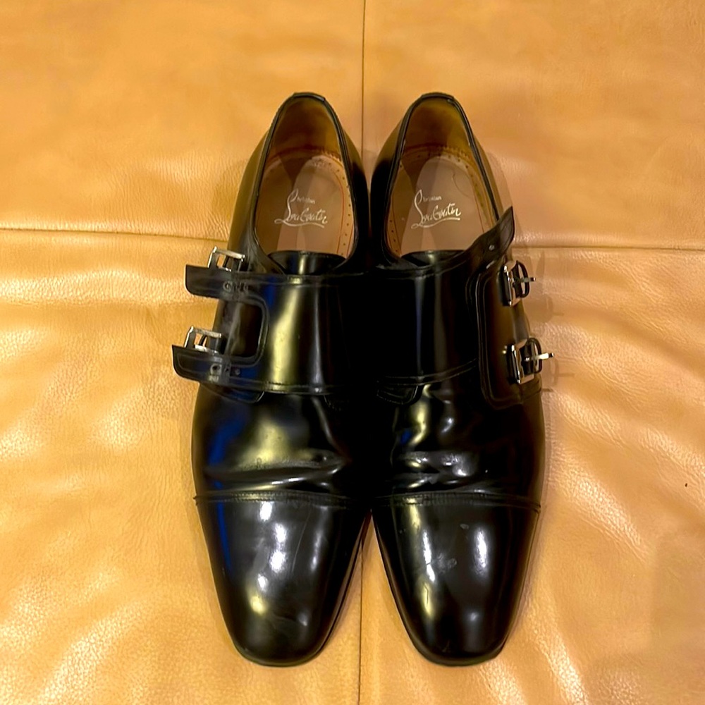 Black Monkstrap Christian Louboutins size 45